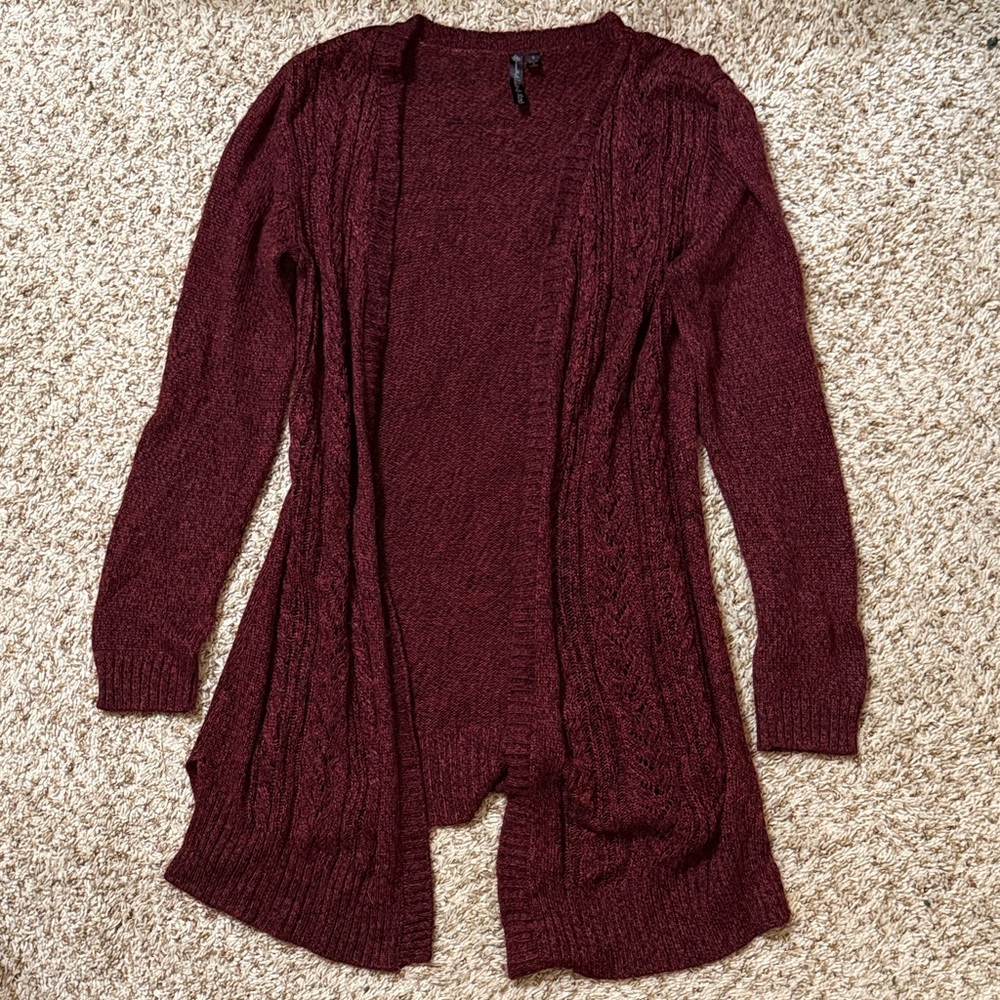Allie & Rob Deep Red Cardigan Sweater